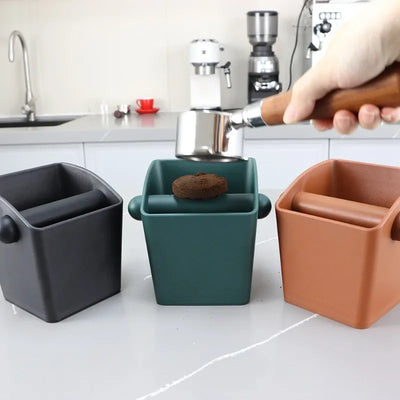 Coffee Knock Box Espresso Grounds Container Dump Bin Bucket Anti Slip Powder Beveled Residue Professional Use Coffee Waste Bar