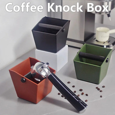 Coffee Knock Box Espresso Grounds Container Dump Bin Bucket Anti Slip Powder Beveled Residue Professional Use Coffee Waste Bar