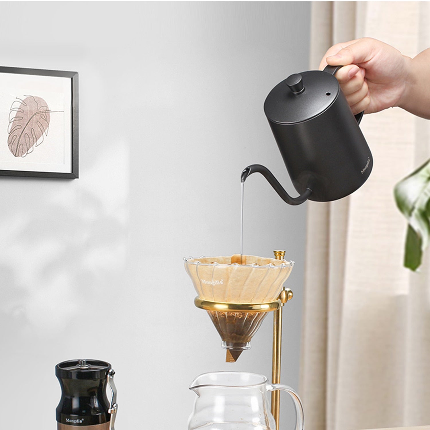 pour over coffee maker set glass carafe 600ml No Filter